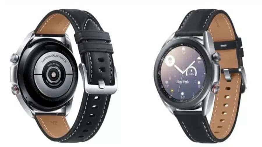 Imagem do smartwatch Samsung Galaxy Watch 3 no formato paisagem