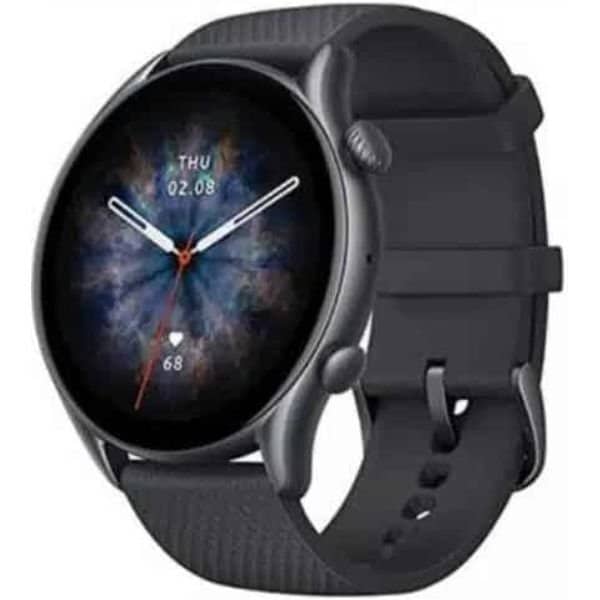 Imagem do smartwatch Amazfit GTR 3 Pro com Wi-Fi em destaque na tabela comparativa de produtos