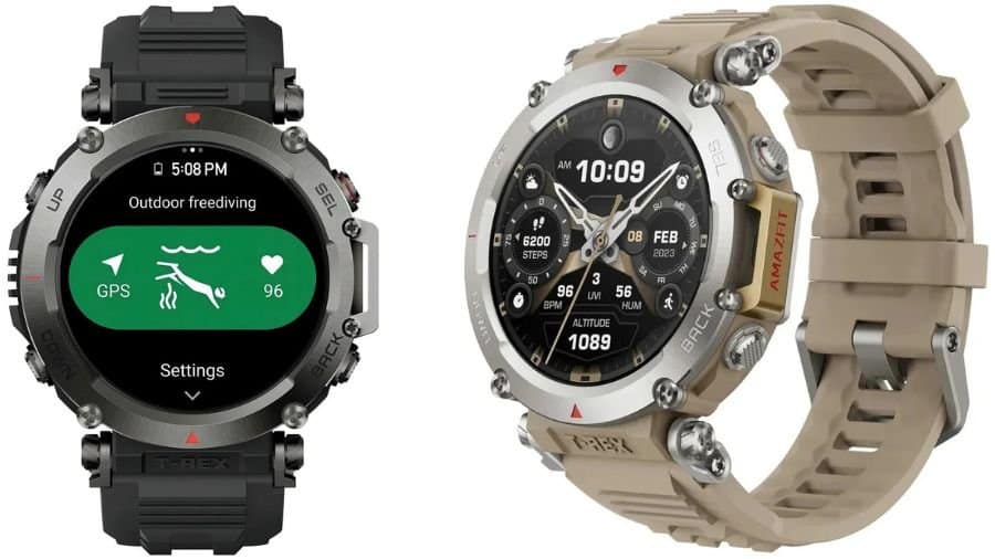 Imagem do smartwatch Amazfit T-Rex Ultra no formato paisagem