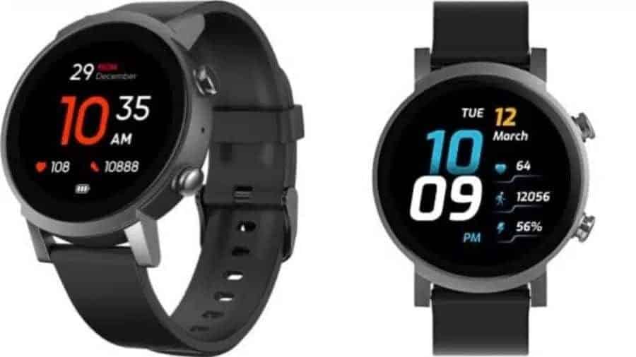 Imagem do smartwatch TicWatch E3 com sistema Wear OS no formato paisagem para visualização geral