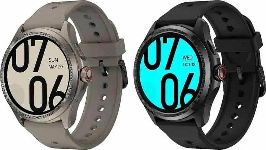Imagem do smartwatch TicWatch Pro 5 com Wear OS no formato paisagem para visualização geral