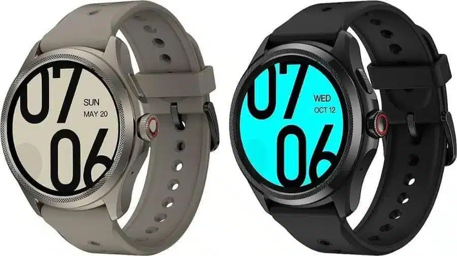 Imagem do smartwatch TicWatch Pro 5 com Wear OS no formato paisagem para visualização geral