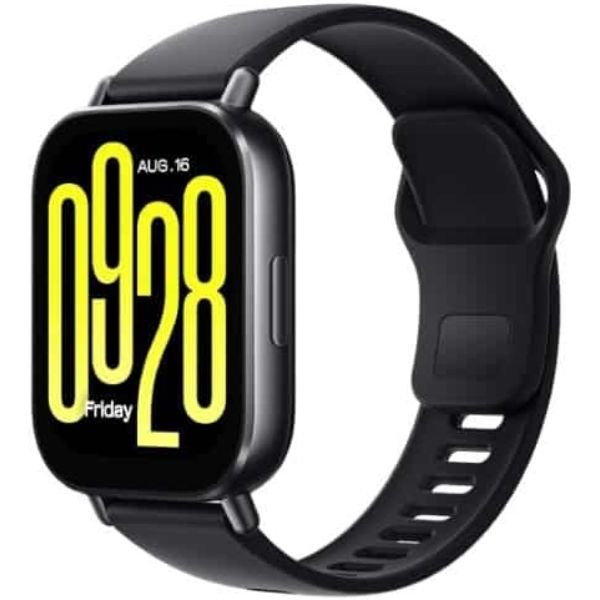 Imagem do smartwatch Xiaomi Redmi Watch 5 no formato quadrado com foco nos detalhes visuais